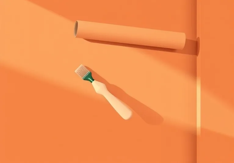 Pose de papier peint, rouleau et brosse à maroufler